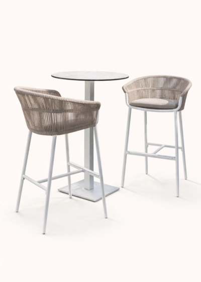 Outdoor bar stool setup