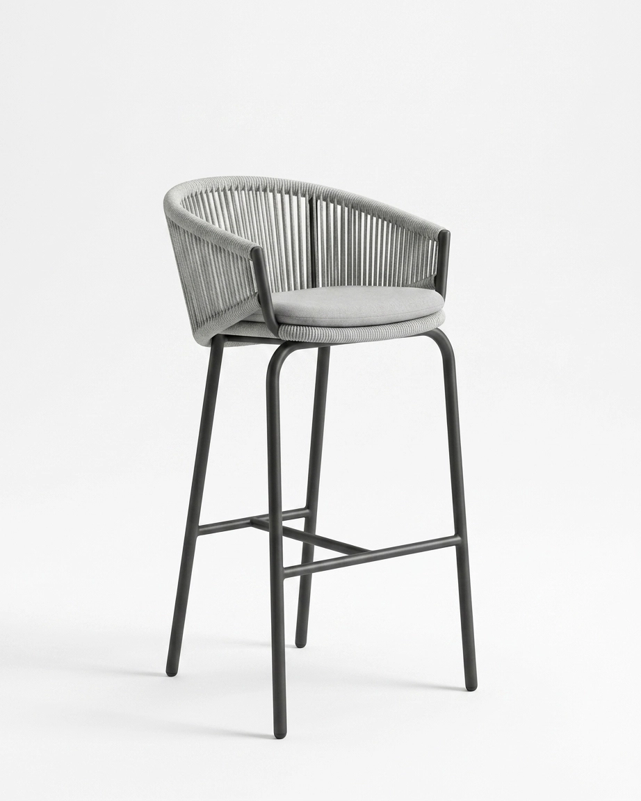 Aero luxury rooftop bar stool designed with extreme durability for commercial use.