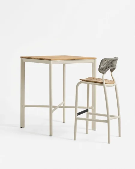 Outdoor bar table and stool set with aluminium frame Craftnika