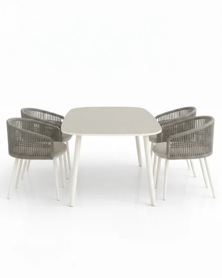 Modern outdoor dining set with aluminium table and chairs Craftnika