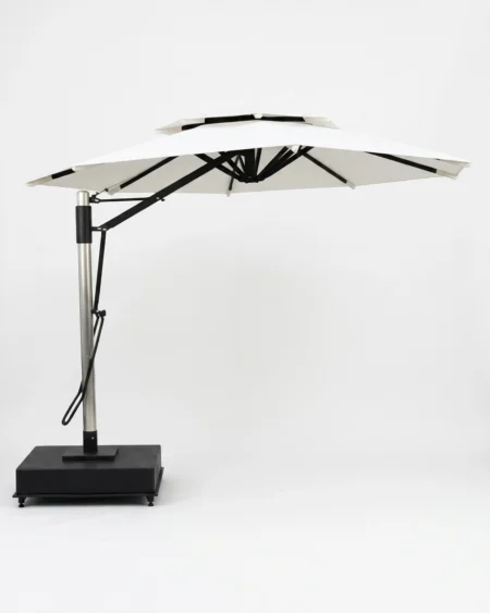 Side pole outdoor umbrella with cantilever design and base Craftnika