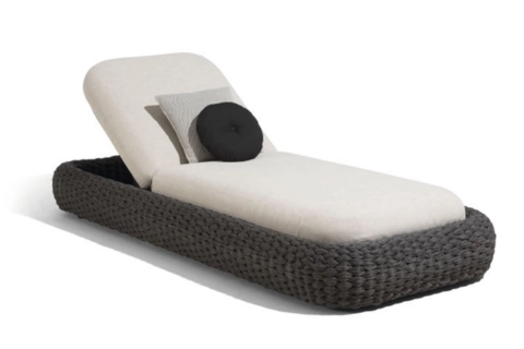 Luxury poolside sun loungers with cushions in a resort setting by Craftnika