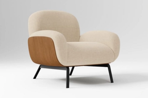 Modern indoor furniture by Craftnika including sofa, dining table and wooden chairs for luxury homes