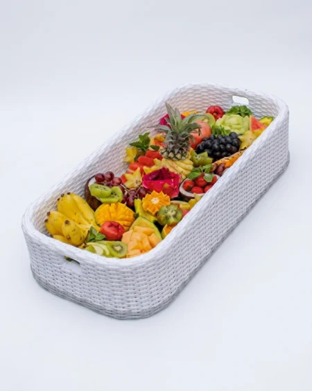 White rectangular floating tray for pool serving Craftnika