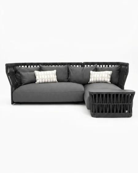 Luxury outdoor sofa set with aluminium frame and rope design by Craftnika