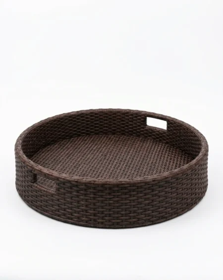 Brown wicker floating tray for pool serving Craftnika