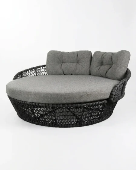Luxury circular outdoor daybed with rope base and cushions Craftnika