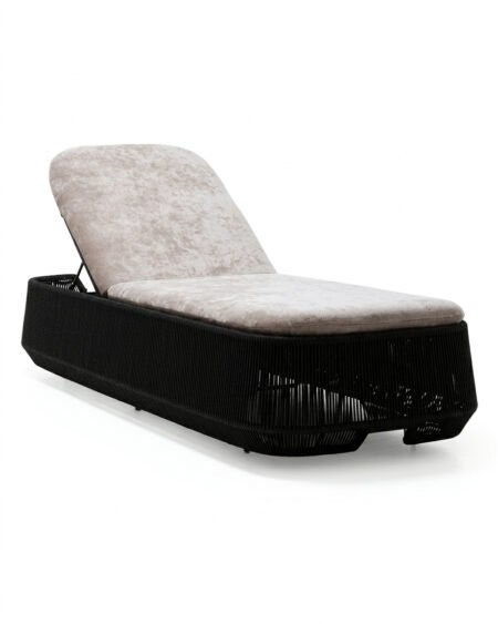 Outdoor sun lounger with cushion and adjustable backrest Craftnika