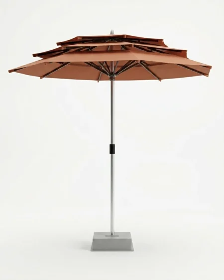 Brown outdoor umbrella with aluminium pole and canopy Craftnika