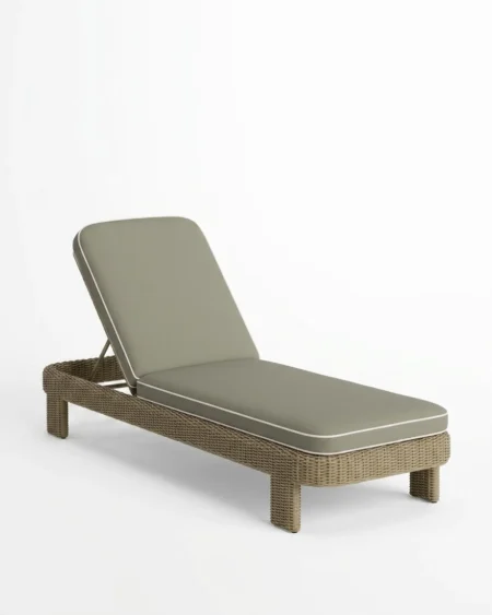 Outdoor sun lounger with Rehau wicker weaving and aluminium frame Craftnika