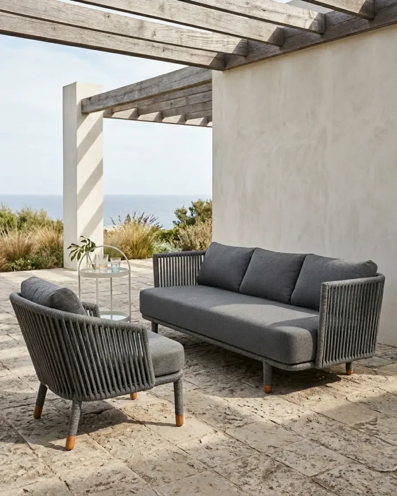 Premium verde sofa set close detail. Manufactured by Craftnika, supplying luxury furniture to Ahmedabad and Pan-India.