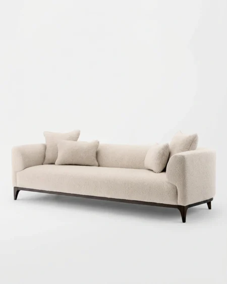 Valero luxury indoor sofa front view with box arm design and premium upholstery