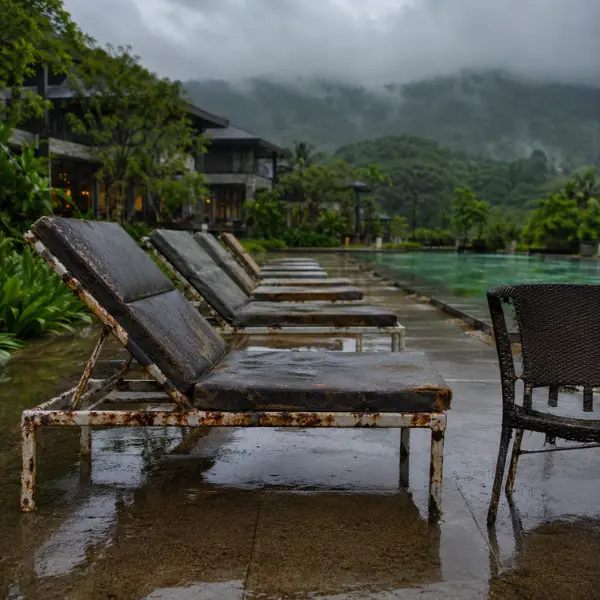 Weatherproof outdoor patio dining sets for Machan luxury resorts in Lonavala