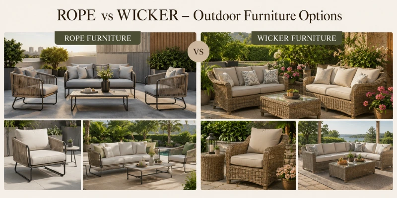 Premium powder-coated aluminium frames used in Craftnika rope and wicker outdoor furniture