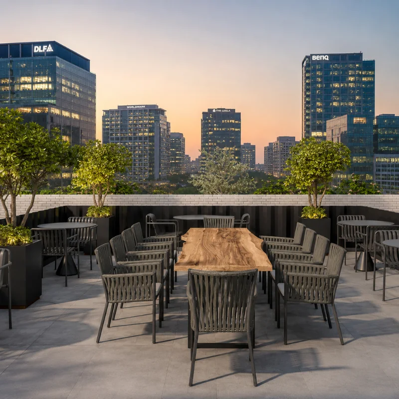 Weatherproof outdoor dining furniture for commercial use in Noida