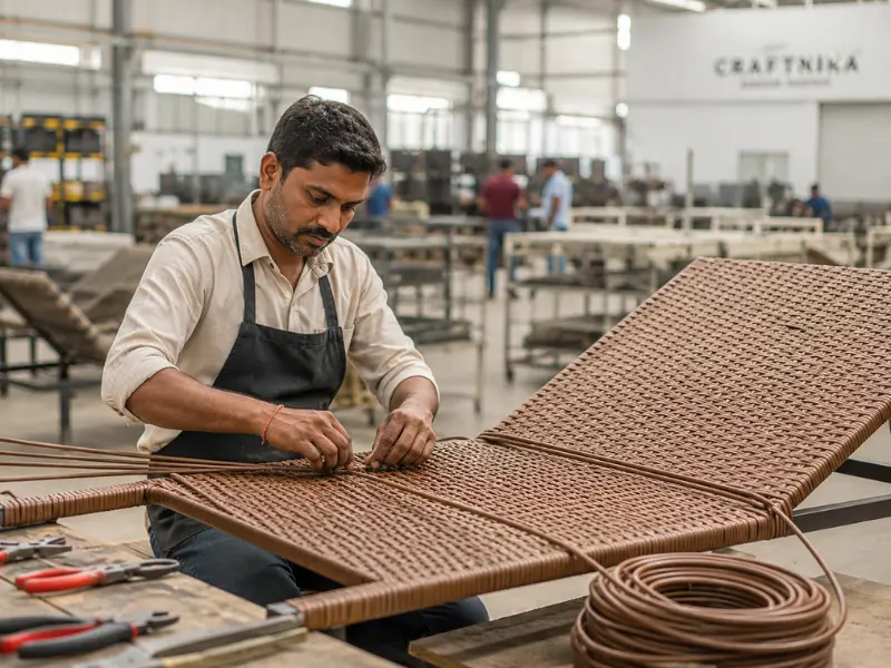 Rust-proof aluminium poolside sunloungers with HDPE wicker weaving
