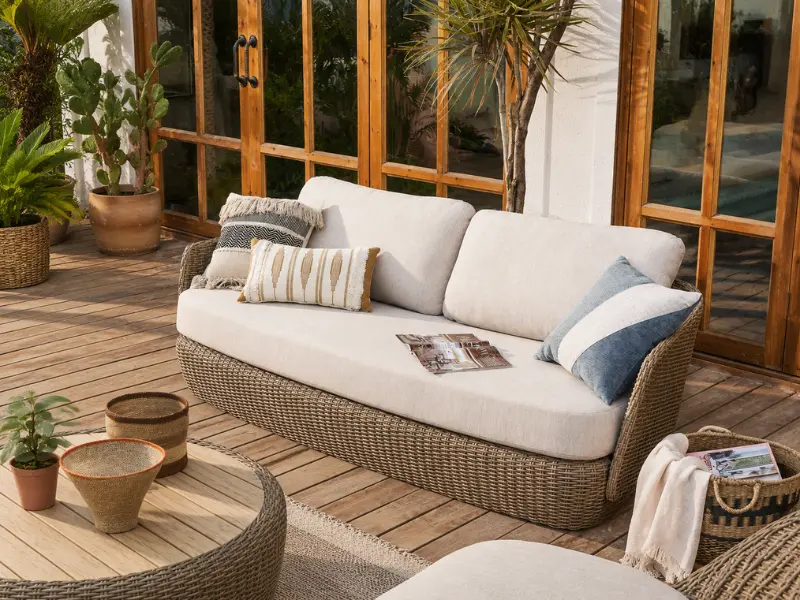 Weatherproof patio furniture designed for Indian resort climates