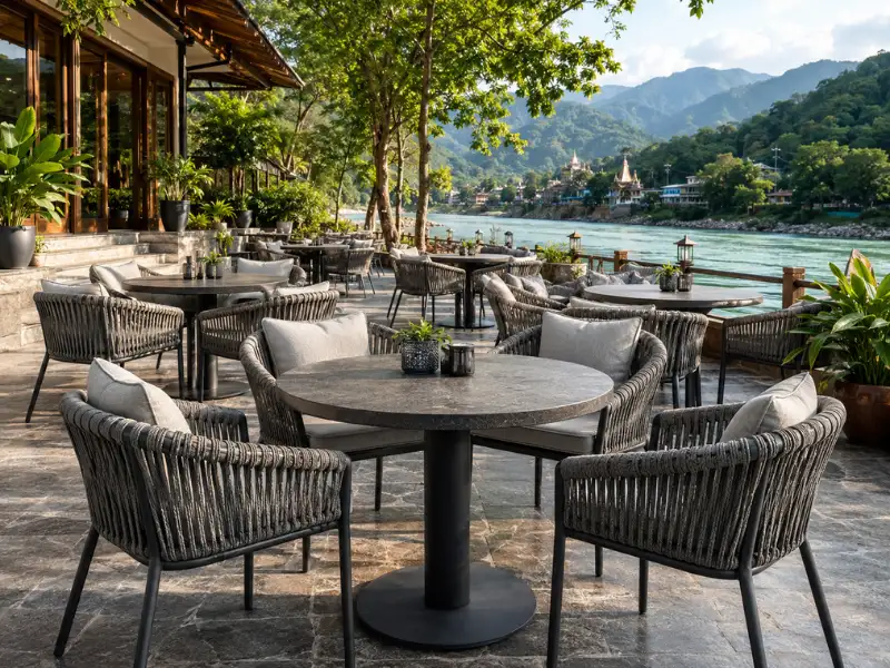 wholesale riverside cafe seating rishikesh