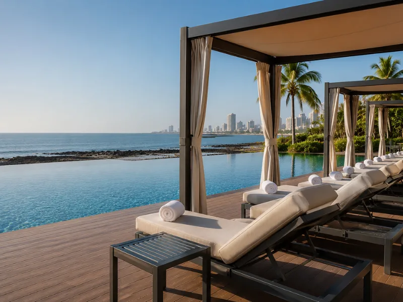 Premium poolside cabanas and sun loungers for Mumbai resorts