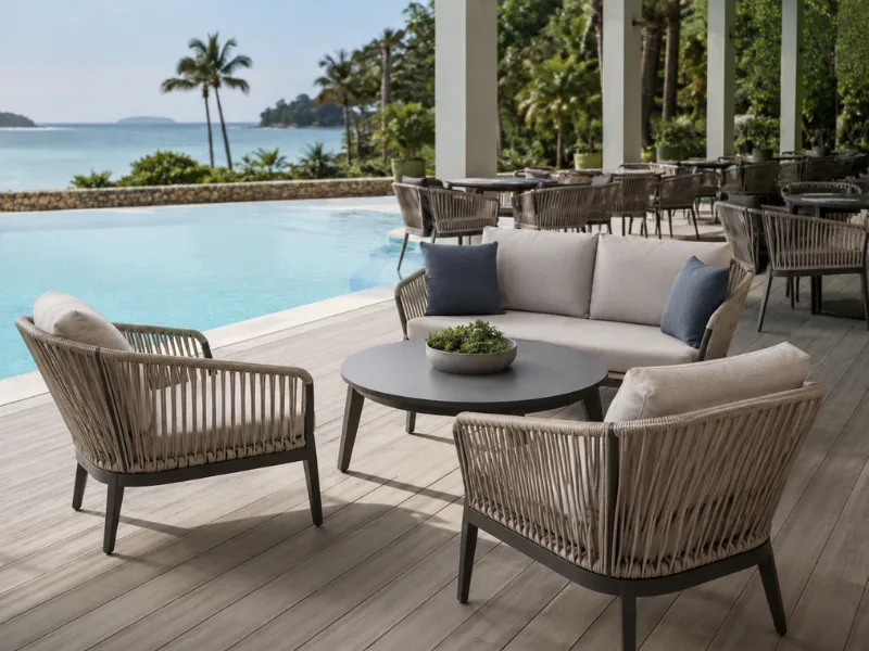 Premium All-Weather Wicker Seating for Resorts