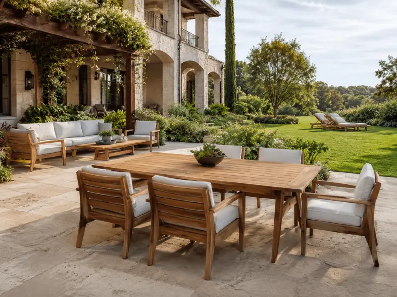 premium teak villa farmhouse furniture bangalore