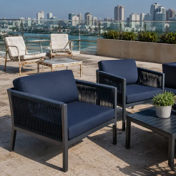 Weatherproof rooftop dining and terrace furniture sets for B2B supply