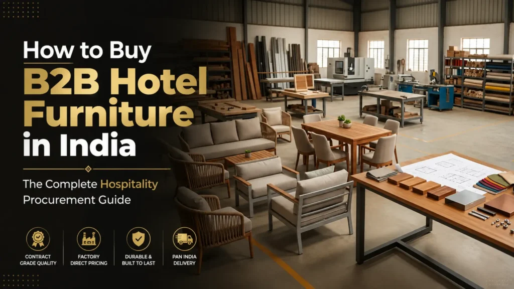 A comprehensive guide on B2B hotel furniture procurement India, focusing on factory sourcing and hospitality RFQs.