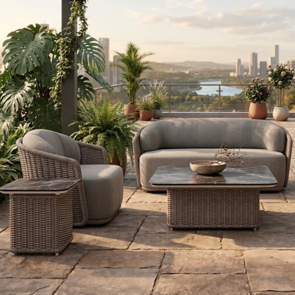 Premium bulk outdoor sofa set manufacturers producing high-quality patio furniture for commercial use.