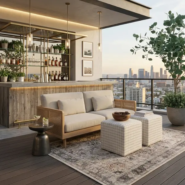 Cane outdoor furniture collection by a factory-direct manufacturer for hotel and resort projects