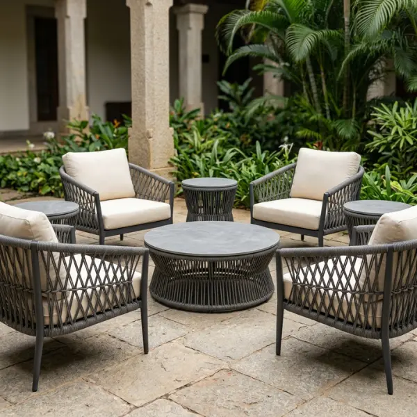 UV-resistant commercial poolside loungers manufactured for high-end resorts across Karnataka.