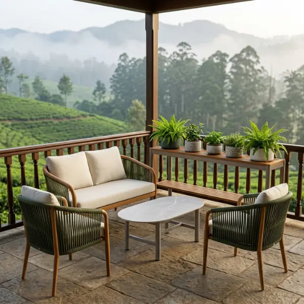 Custom heritage cottage furniture Ooty manufactured for luxury resorts.