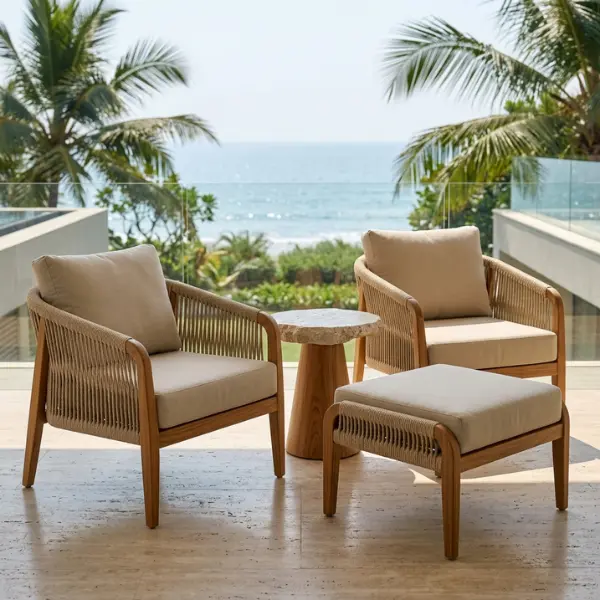 Custom outdoor dining sets and luxury lounging options for premium villas across Maharashtra.