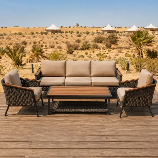 Premium desert camp furniture manufacturer Rajasthan supplying rust-proof seating.