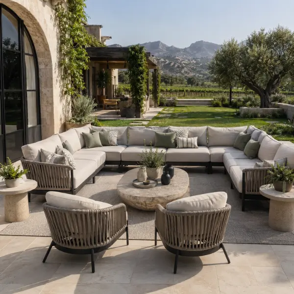 Custom rust-proof patio sets from Craftnika, the leading farmhouse furniture supplier Nashik villa owners trust