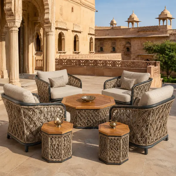 Premium heritage hotel outdoor furniture jodhpur wholesale supplying rust-proof seating.