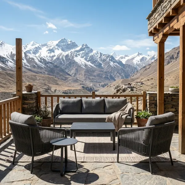 Factory-direct homestay furniture manufactured for Spiti hotels and boutique cottages.