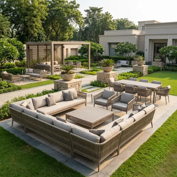 Made-to-order luxury patio furniture manufactured directly for farmhouses and resorts across Punjab.