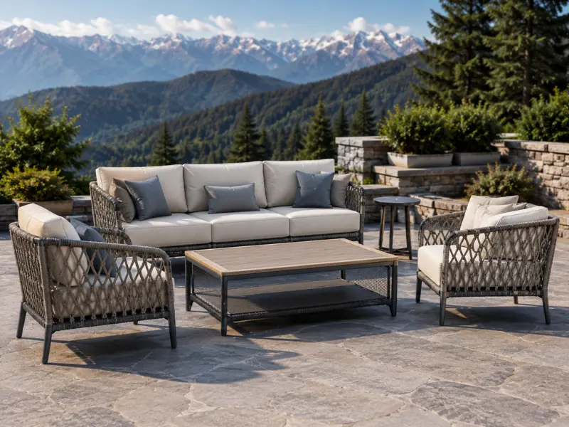 Premium all-weather luxury resort furniture supplied to hotels in Chandigarh, Shimla, and Kasauli.