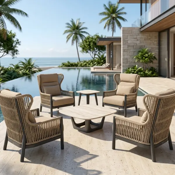 luxury villa outdoor furniture alibaug designed for high-end coastal properties and private estates