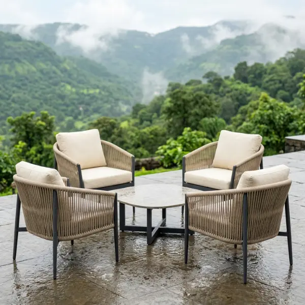 monsoon resistant patio furniture mahabaleshwar manufactured with rust-proof aluminium for luxury properties