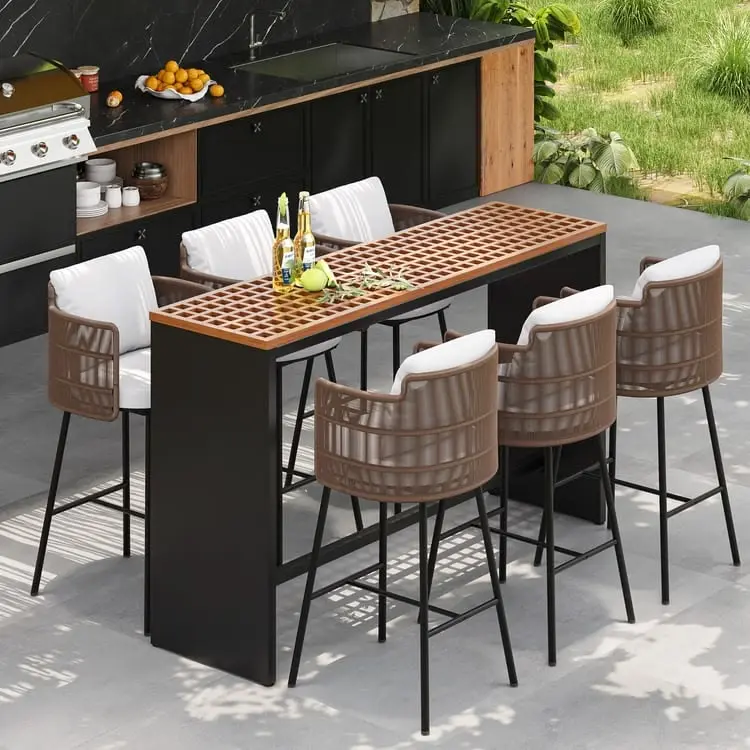 Rust-proof aluminium outdoor bar counter manufactured for Indian hotels and resorts
