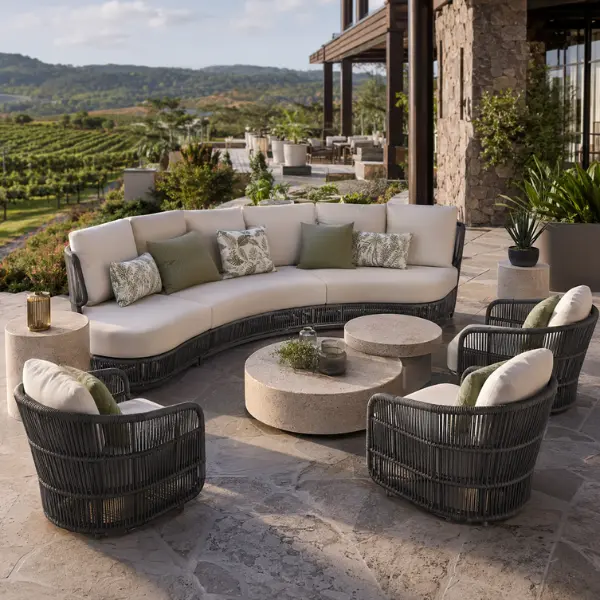 High-quality patio dining sets from Craftnika, the leading outdoor furniture manufacturer for Nashik hotels and resorts