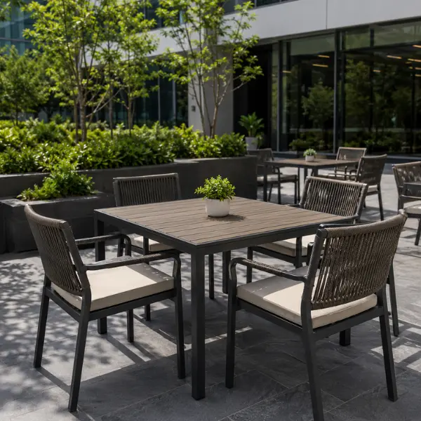 Premium patio furniture layout at a luxury ECR villa in Chennai