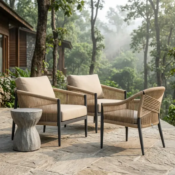 Resort outdoor furniture supplier Jim Corbett showcasing a luxury commercial setup.
