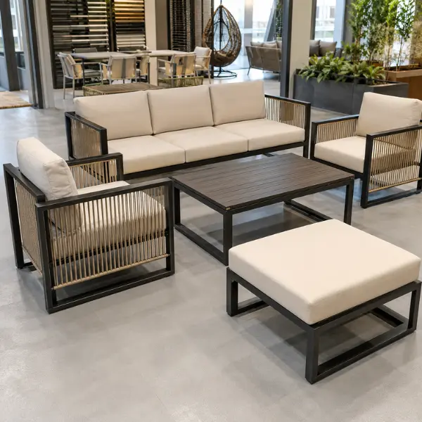 Elegant outdoor patio seating sets for luxury resort balconies in Pune.