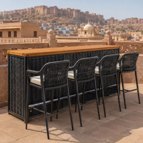 Rust-proof royal courtyard patio seating for Rajasthan heritage properties.