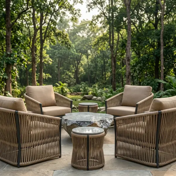 Rust-proof marine-grade aluminium furniture frames treated with a 3-step powder coating.