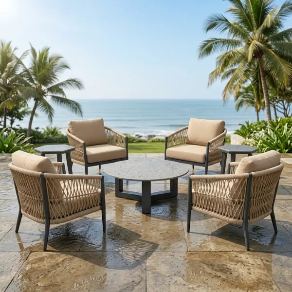weatherproof patio furniture alibaug manufactured with marine-grade materials for coastal properties