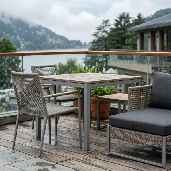 Factory-direct weatherproof seating for Mall Road Lakeview Cafe & Restaurant Furniture Nainital setups.
