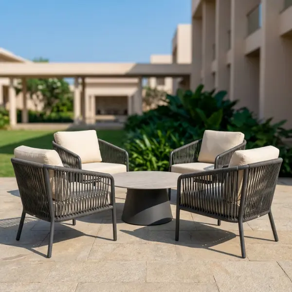 B2B wholesale hospitality furniture factory producing large-scale custom orders for boutique resorts.